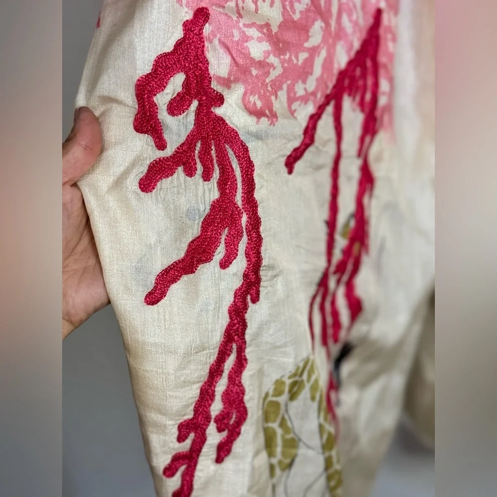 White and Wood Ventilo Women Scarf Multicolor Giraffes Print 100% Silk